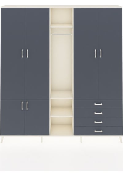 Arges Dolap 14 Raflı 4 Çekmeceli Tek Askılı 220x30x243 Aytaşı-antrasit/antrasit Antrasıt/antrasıt Arges Dolap 14 Raflı 4 Çekmeceli Tek Askılı 220x30x243 Aytaşı-antrasit/antrasit Antrasıt/antrasıt