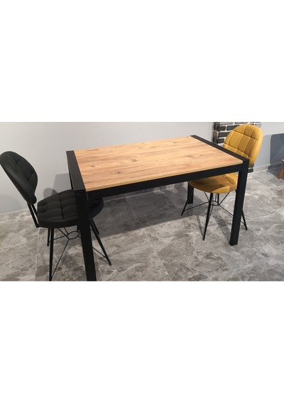Onurdesign16 Star Modern Atlantik Çam Açılabilir Metal Kasa Ahşap Yemek Masası