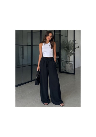 Die&more Belden Bağcıklı Pantolon Siyah Siyah