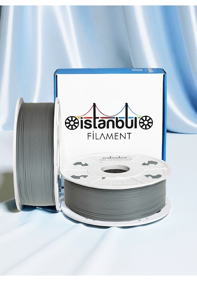 İstanbul Filament 3d Baskı Petg Filament Gri Renk 1 Kg Ø 1,75mm 0,05 Mm Bambu Lab Uyumludur 1.75mm