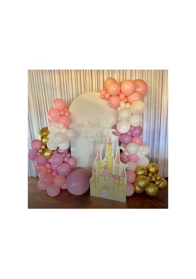 Krom Gold Retro Toz Pembe Makaron Pembe Ve Beyaz Balon Zinciri 100 Adet Mix