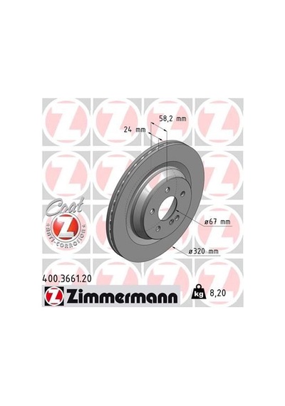 Zımmermann Fren Dıskı Arka Mercedes Amg W221 C216 W222 R230 IS00-ZIMMERMANN 400.3661.20