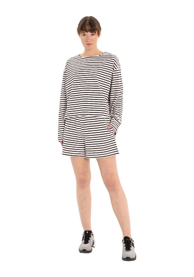 Inguz Stripe Pamuk Şort Siyah - Beyaz