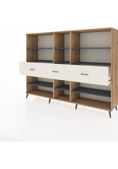 Hyperion Dolap 9 Raflı 3 Çekmeceli 220x44x163 Çam-antrasit/aytaş Çam-antrasit/aytaşı Hyperion Dolap 9 Raflı 3 Çekmeceli 220x44x163 Çam-antrasit/aytaş Çam-antrasit/aytaşı