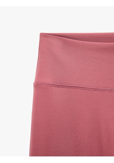 Koton Yüksek Bel Slim Fit Dikiş Detaylı Spor İspanyol Paça Tayt Gül Kurusu 7wak40230nk Gülkurusu
