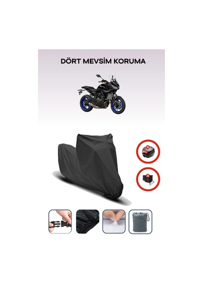 Siyah Arka Çanta Kilit Uyumsuz Yamaha Tracer 700 Uyumlu Motosiklet Brandası, 4mevsim