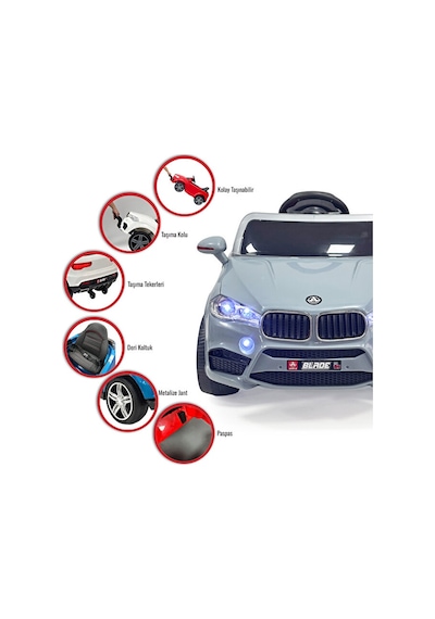 Akar Oyuncak Blade 12 Volt Uzaktan Kumandalı Akülü Suv Çocuk Arabası Gri