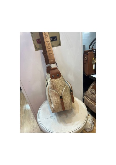 Miami Polo Clup Çok Bölmeli Çapraz Çantası 26/19 Cm Bej