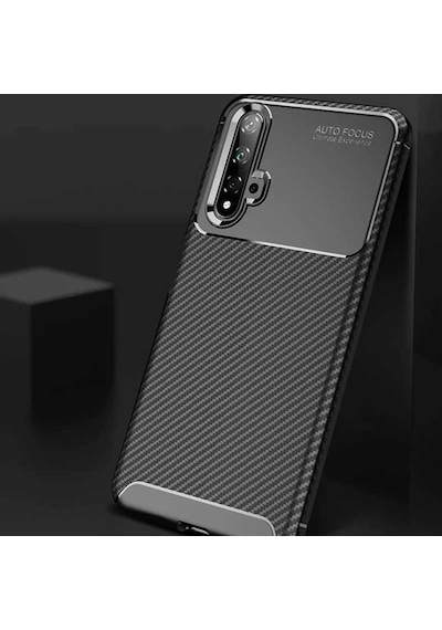 Huawei Nova 5T Kilif Silikon Esnek Karbon Görünüm Negro 404020710