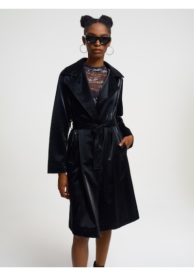 Regular Fit Kadın Trenchcoat Siyah