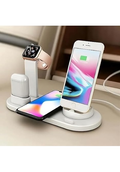 Kama 4'ü 1 Arada Kablosuz Hızlı Şarj İstasyonu: Apple iPhone Uyumlu 15-12 Pro Max, Apple Watch, Airpods Ve Android Telefonlar İ