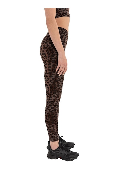 Inguz Leopar Desen Seamless Toparlayıcı Tayt Kahverengi - Siyah