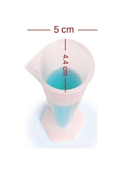 Laboratuvar Mezür Silindir, Plastik, Şeffaf, Kabartma Skalali, 250ml, Altıgen Taban, Dereceli Ölçüm Kabı Çok Renkli