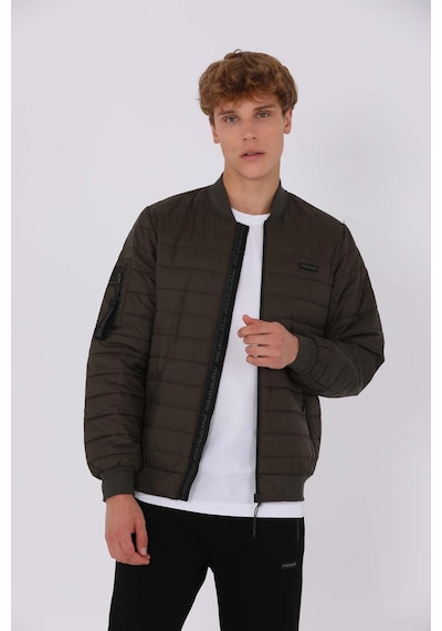 Maraton Sportswear Regular Erkek Dik Yaka Uzun Kol Basic Haki Mont 20211-haki Haki