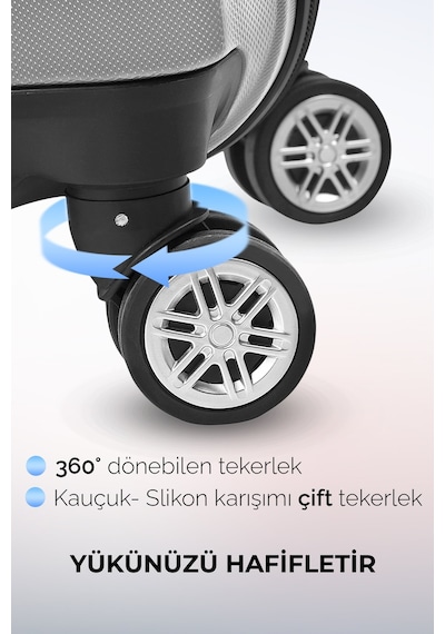 Polo&sky Elmas Model Gold Renk 2'li Valiz Seti Orta+büyük Kahverengi
