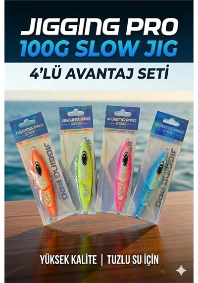 100g Slow Jig 4'lü Avantaj Seti - Derin Su Ve Akıntı İçin Suni Yem