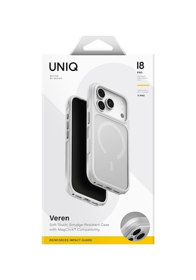 Apple iPhone Uyumlu 18 Pro Kılıf Parmak İzi Ve Leke Tutmaz Veren Serisi Buzlu Transparan Magsafe Kapak Beyaz