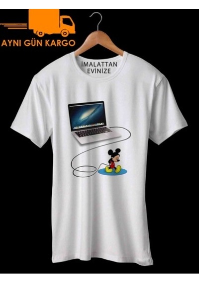 Mac Mouse Baskılı Tişört Tshirt Ücretsiz Kargo
