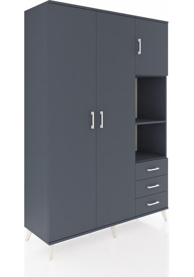 Hyperion Dolap 5 Raflı 3 Çekmeceli Tek Askılı 132x44x195 Antrasit-antrasit/antrasit Antrasıt/antrasıt Hyperion Dolap 5 Raflı 3 Çekmeceli Tek Askılı 132x44x195 Antrasit-antrasit/antrasit Antrasıt/antrasıt