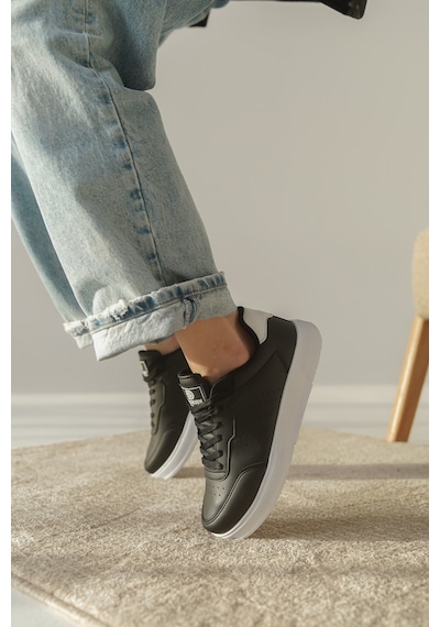Daxtors D0158 Günlük Ortopedik Kadın Sneaker Spor Ayakkabı Siyah-beyaz