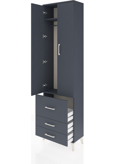Arges Dolap 2 Raflı 3 Çekmeceli Tek Askılı 60x30x221 Antrasit-antrasit Antrasit Arges Dolap 2 Raflı 3 Çekmeceli Tek Askılı 60x30x221 Antrasit-antrasit Antrasit