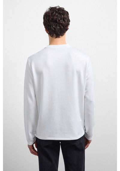 Backandbond Beyaz Bisiklet Yaka Regular Fit Sweatshirt