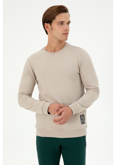 U.S. Polo Assn. Erkek Regular Fit Bisiklet Yaka Taş Sweatshirt 50293471-VR049