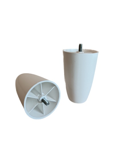 Zeygen Armut Plastik M8 Vidalı Mobilya Ayağı Beyaz 12 CM 6'lı