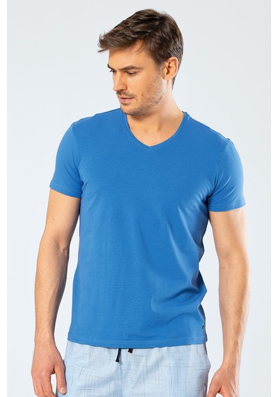 Cacharel Erkek V Yaka Likralı T-shirt 1332/saks Saks
