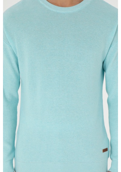 U.S. Polo Assn. Erkek Regular Fit Bisiklet Yaka Açık Mavi Melanj Basic Kazak 50298267-VR112