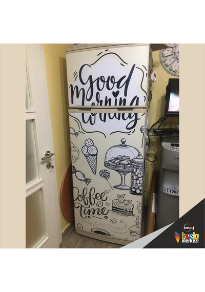 Buzdolabı Ve Bulaşık Makinesi Kapak Folyo Kaplama Coffee Time (395082757)