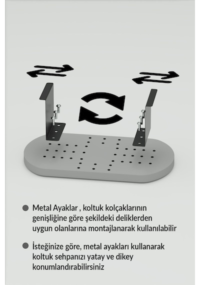 Ayarlanabilir Yan Sehpa Krem Bej Çok Renkli