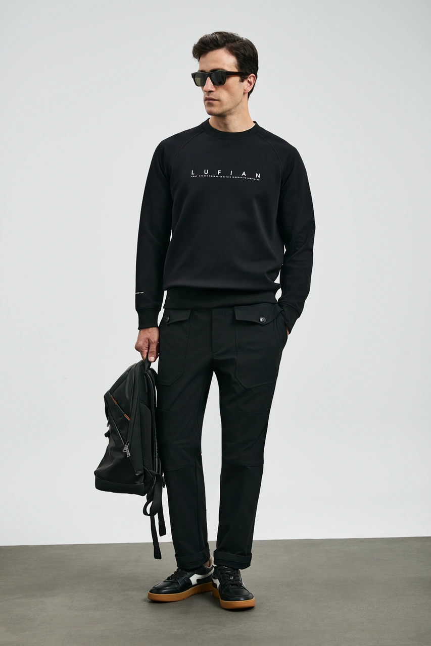 Lufian Cooper Erkek Sweatshirt Siyah Siyah 112030177100100 Siyah