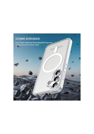 Samsung Uyumlu S25 Şeffaf Magsafe Kılıf Mtl Safe