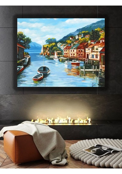 Yağlı Boya Tablo %100 El Yapımı 84cmx70cm Deniz Manzara