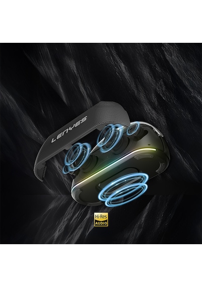Lenyes S869 Rgb Işıklı Çift Mikrofonlu Taşınabilir Bluetooth Hoparlör V5.3 Siyah