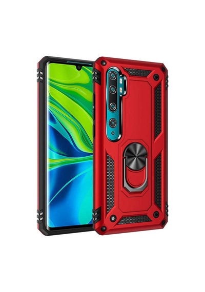 Xiaomi Mi Note 10 Kılıf Zore Vega Kapak Kırmızı