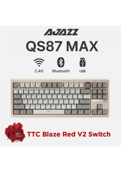Qs87 Max Alüminyum Alaşımlı Tft Ekranlı Custom Mekanik Klavye Qs87 Max - Krem Beyaz