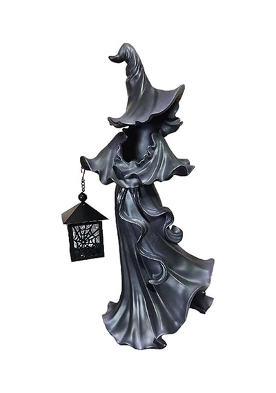 Eerie Holloween Atmosfer: Ev Veya Açık Dekor İçin Fener Yüzsüz Heykel İle Cadı Hayalet