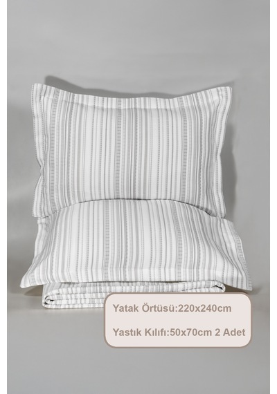Elart Harmony Yatak Örtüsü Takımı Çift Kişilik 240x250 Cm Antrasit Antrasit