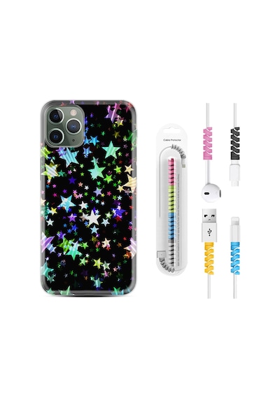 Apple Uyumlu iPhone 11 Pro Kılıf Kablo Koruyuculu Yıldızlar 1601