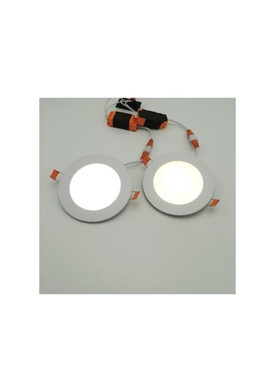 6w Gömme Montaj Led Spot Tavan Lambası, Beyaz Işık, 2 Adet Paket Abanoz