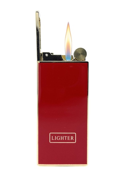 Lighter Klasik Metal Gazlı Çakmak Altın & Kırmızı Tasarım Taşlı Çakmak, Yedek Taşı Ve Özel Hediyelik Kutulu