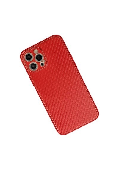 Newface - 571 - Apple Uyumlu iPhone 12 Pro Max Kılıf Coco Karbon Silikon - Lvsqvr - - Kırmızı