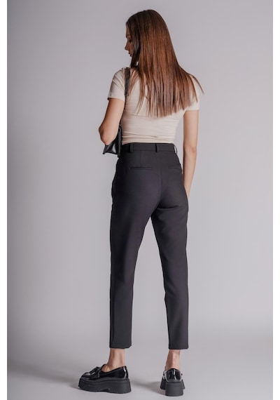 Braccas Kadın Yandan Cepli Arka Cep Fleto Beli Lastikli Ve Pilili Slim Fit Pantolon Siyah Siyah Braccas Kadın Yandan Cepli Arka Cep Fleto Beli Lastikli Ve Pilili Slim Fit Pantolon Siyah Siyah