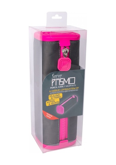 Serve Prismo Sl-Ply Kare Kalem Çantası Fosforlu Pembe