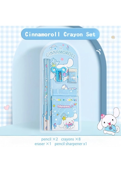 Sanrio Kuromi Cinnamoroll Kuromi Kırtasiye Seti 12 Parça Kuromi Kırtasiye Seti Mavi