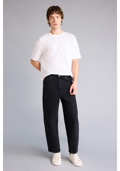 Defacto Tapered Wıde Leg Fıt Pantolon Siyah