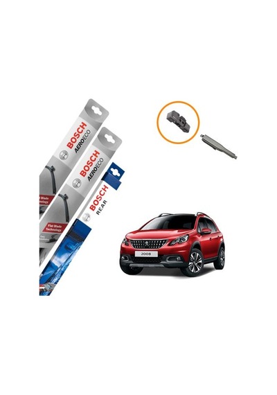 Peugeot 2008 Muz Silecek Takımı Ön Arka Bosch Aeroeco 2013-2017 Peugeot 2008 Muz Silecek Takımı Ön Arka Bosch Aeroeco 2013-2017