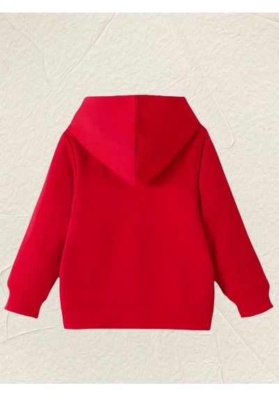 Uyguntarz Sevimli Kurbagalar Baskılı Oversize Çocuk Sweatshirt Kırmızı